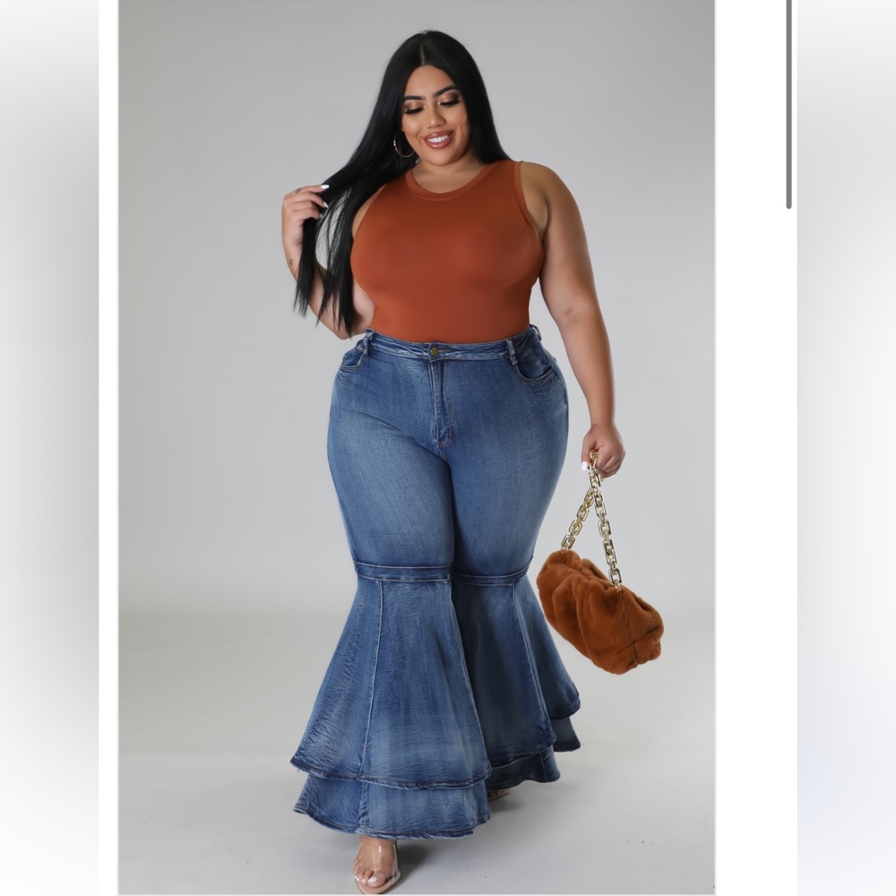 Stylish Double Flared Denim Jeans